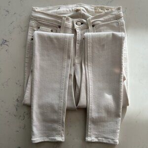 rag & bone high rise skinny white denim 27